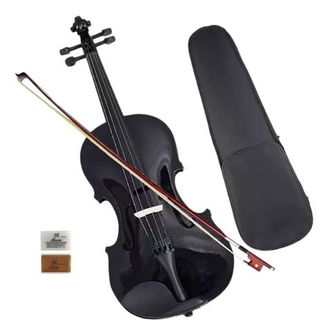 Violino Konig Black Preto Completo Arco Case Breu Frete Gr Tis