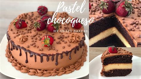 PASTEL CHOCOQUESOPASTEL DE CHOCOLATE RELLENO DE QUESOPOSTRES CON