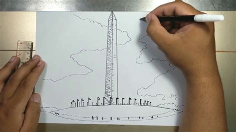 How To Draw Washington Monument Step By Step Youtube