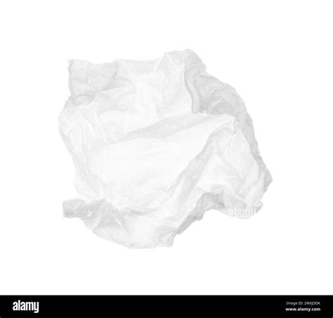 Used Crumpled Paper Tissue Isolated On White Top View Stock Photo Alamy