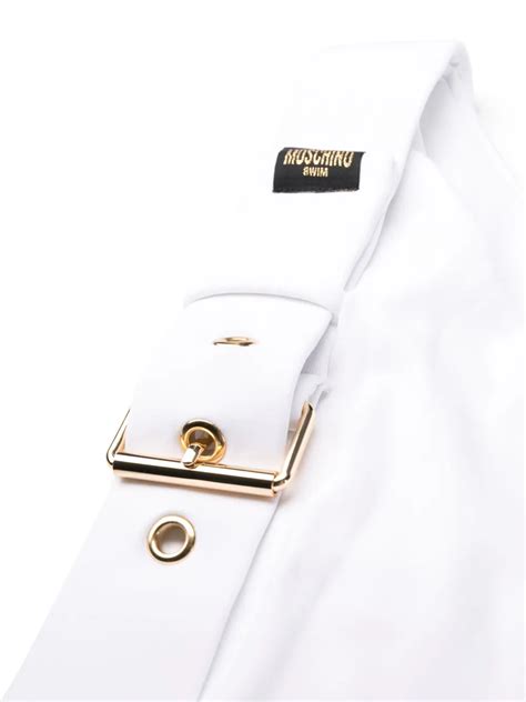 Moschino Belted Bikini Bottoms White FARFETCH