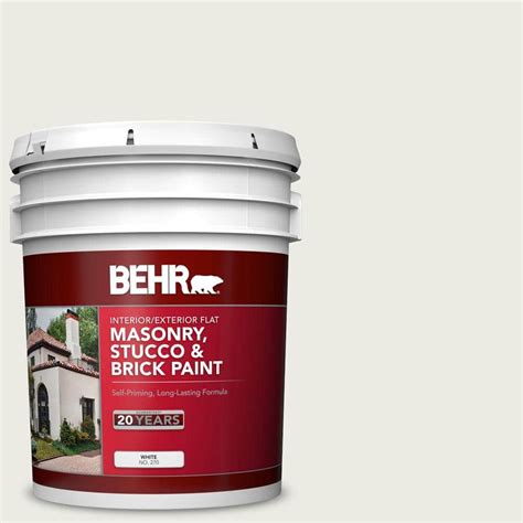 Behr 5 Gal Ppu24 14 White Moderne Flat Masonry Stucco And Brick