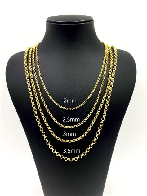 14k Real Yellow Gold Diamond Cut Rolo Link Chain Necklace 2mm 25mm 3mm