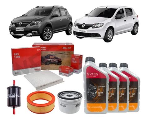 Oleo Motor Sandero 1.6 8v - Kit Revisao Oleo Motor 10w40 Sandero 1.6 8v 2014 2015 Flex | Frete grátis