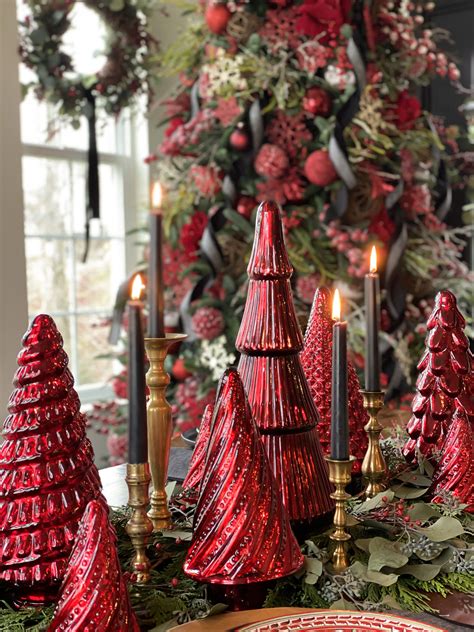 Red Mercury Glass Christmas Trees For A Classic Holiday Look