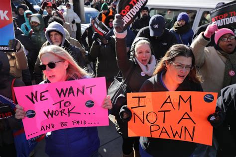 Angry furloughed federal workers protest shutdown at the White House ... 
