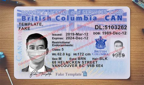 Canada Bc Driver License Psd V1 Fake Template