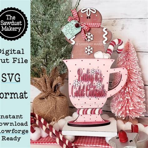 Hot Cocoa Snowman Mug SVG File Laser Cut File Winter Etsy