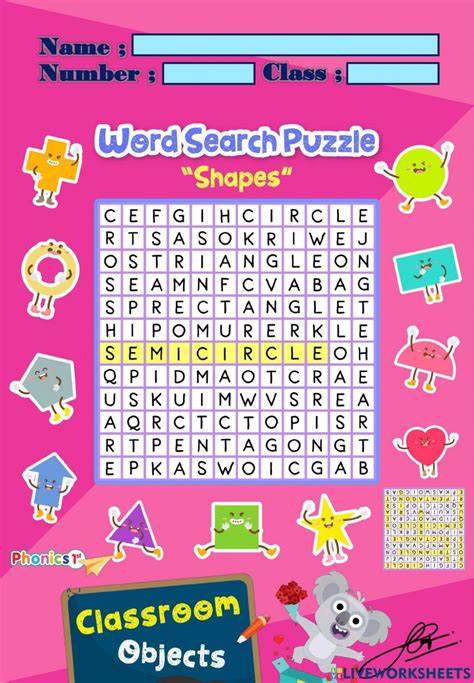 Word Search Puzzle Shepes Worksheet Live Worksheets