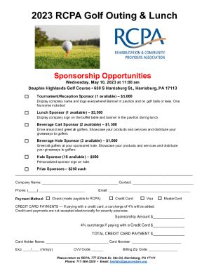 Fillable Online Registration For The RCPA PAC Golf Outing Is Now Open