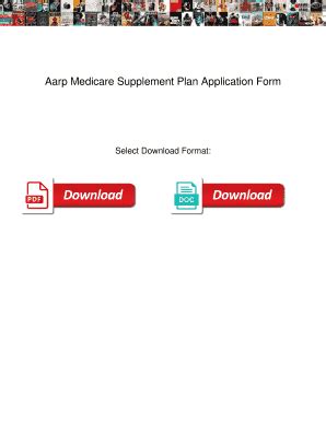 Fillable Online Aarp Medicare Supplement Plan Application Form Aarp