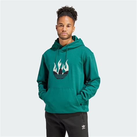 Clothing - Flames Logo Hoodie - Green | adidas South Africa