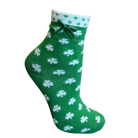 Irish Traditional Craft Ladies Shamrock Sock Clothing Accessories At