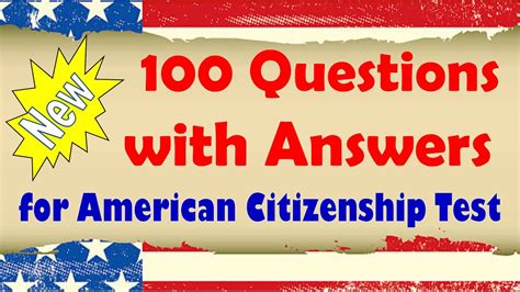 Questions With Answers For American Citizenship Test New Edition