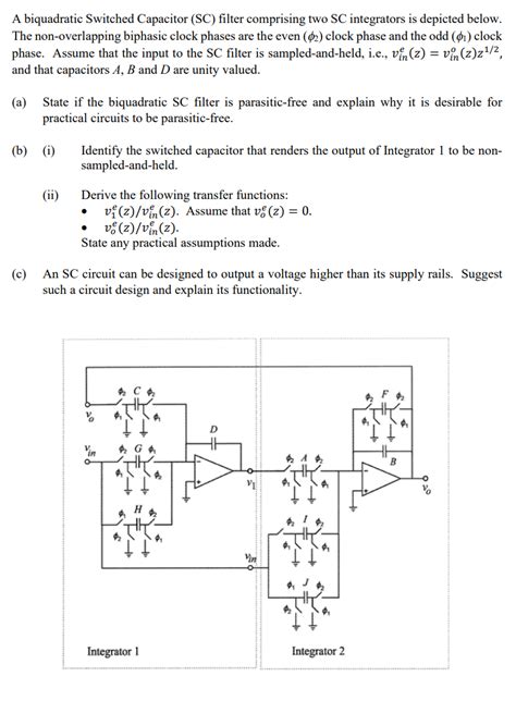 Solved A Biquadratic Switched Capacitor SC Filter Chegg