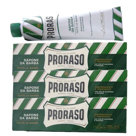 PRORASO Rasierseife In Der Tube 3 X 150 Ml Mit Eukalyptus Und Menthol