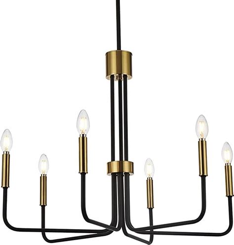 Niloah Black And Brass Chandeliers For Dining Room Light Vintage