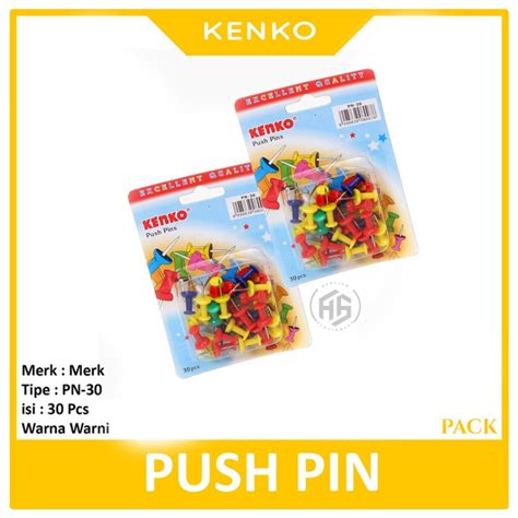 Jual Kenko Push Pin Pn Warna Paku Penanda Kertas Pack Shopee