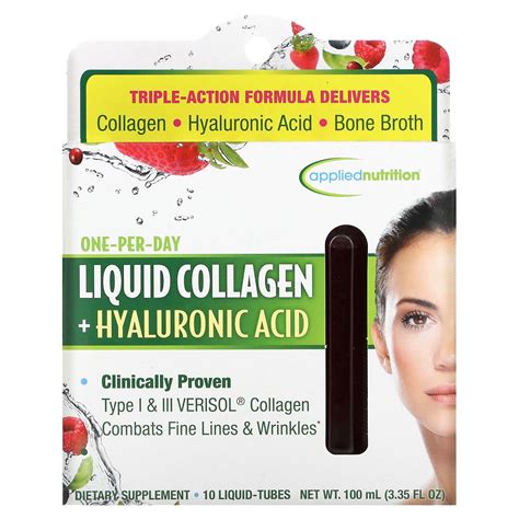 Applied Nutrition Liquid Collagen Hyaluronic Acid Liquid Tubes