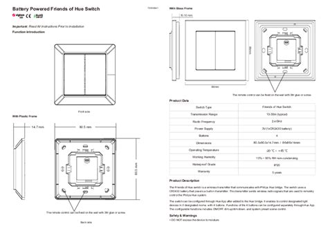 Battery Powered Friends Of Hue Switch Installation Guide