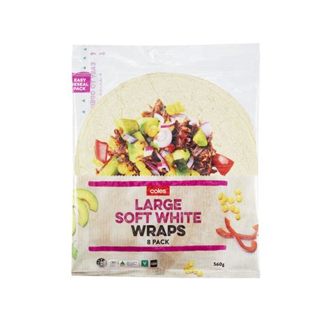 Buy Coles White Large Jumbo Wraps Pack G Coles