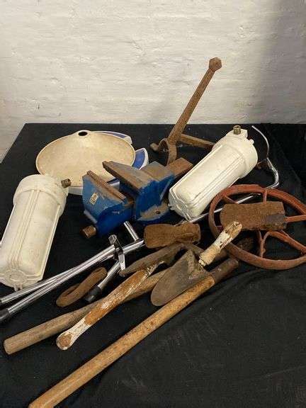 Vintage Bench Vice And Lot Of Tools Etc Tullochs Auctions