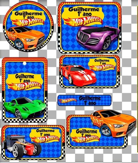 Kit Etiquetas Escolares Tema Hot Wheels Elo