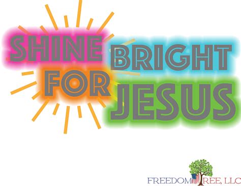 Shine Bright For Jesus Matthew 5 16 Sublimation Design VBS Church Camp