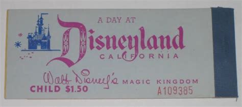 Vintage Disneyland Tickets: Vintage Disneyland Ticket to RIDE - 1955