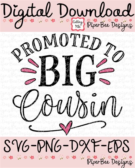 Promoted To Big Cousin Svg Big Cousin Svg Big Cousin Cut File Big