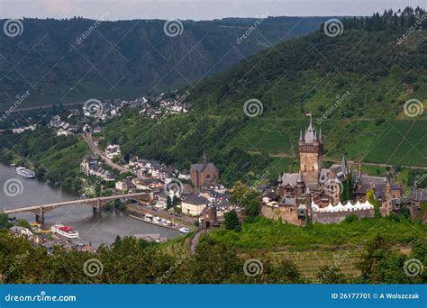 Cochem Castle Over Mosel River Stock Image - Image of europe, tourismus ...