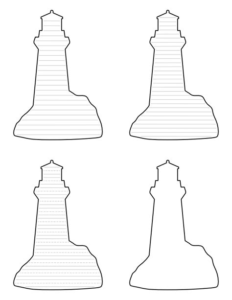 Free Printable Lighthouse Shaped Writing Templates