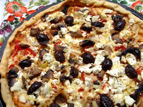 Greek Pizza - Cooking In Plain Greek