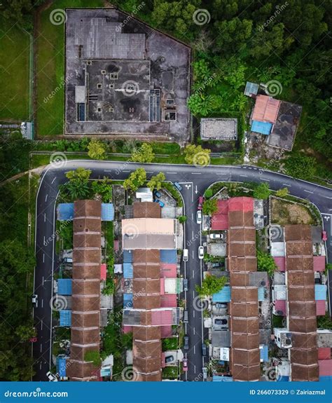View of House Pattern Residential Area in Malaysia Stock Image - Image