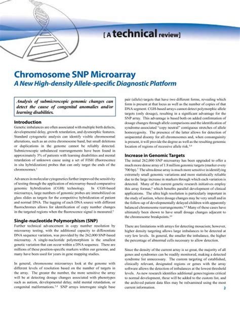 Chromosome SNP Microarray