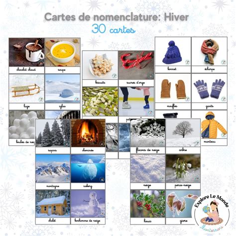 Cartes De Nomenclature Hiver Explore Le Monde Montessori