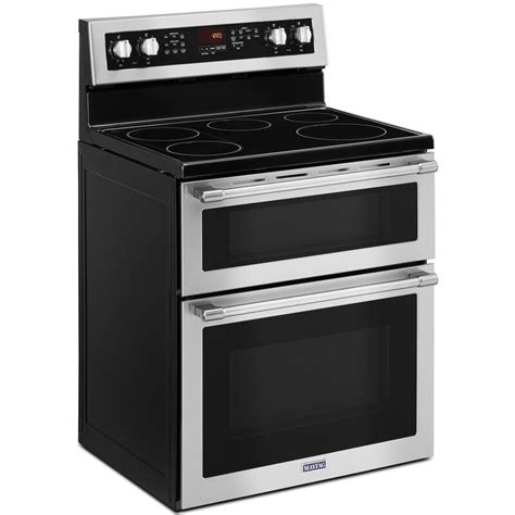 Maytag 30 In 67 Cu Ft Convection Double Oven Freestanding Electric Range With 5 Smoothtop