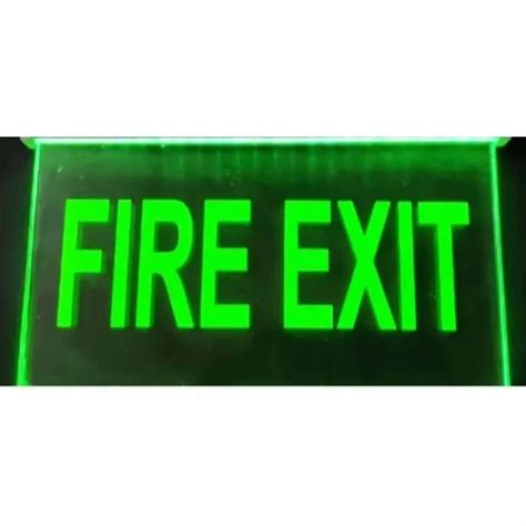 Green LED Fire Exit Sign Board, Shape: Rectangular, Dimensions: 6x12 Inch at Rs 450/piece in New ...