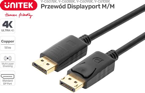 Unitek Displayport Displayport M Czarny Y C Bk Kabel Morele Net