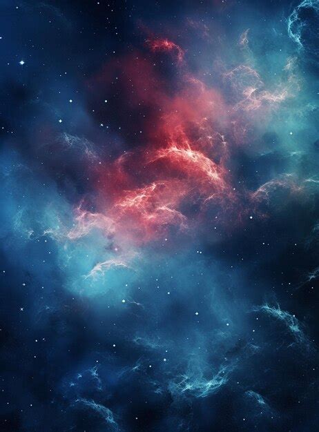 Premium Photo Arafed Image Of A Red And Blue Nebula With Stars