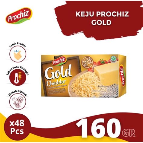 Jual PROMO MURAH Prochiz GOLD Cheddar 160 Gram Cheese Keju Kemasan