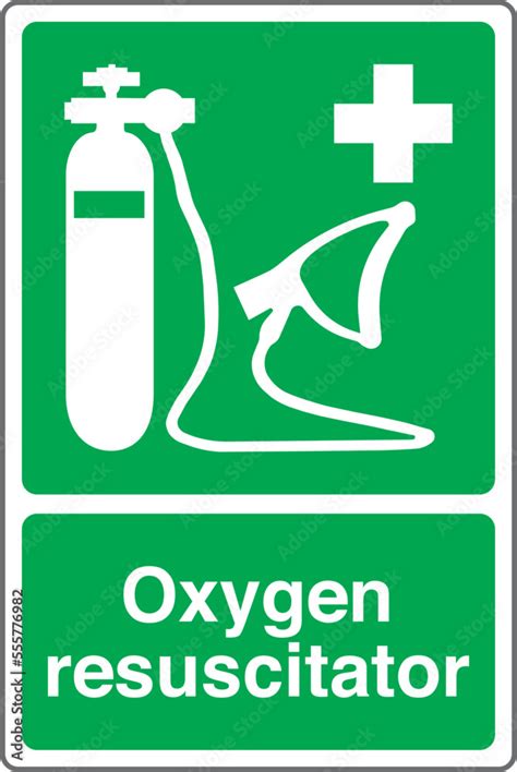 Emergency Safety Health Equipment Safe Condition First Aid Signs Oxygen ...