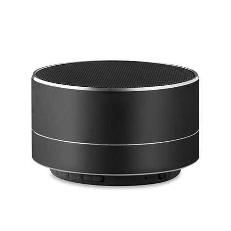 Колонка Bluetooth круглая, 450 mAh, алюминий, 7x4,3 см, 3 Вт, черная ...