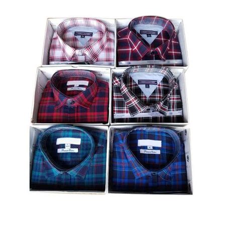 Checks Collar Neck Mens Designer Check Cotton Shirt Machine Wash Size