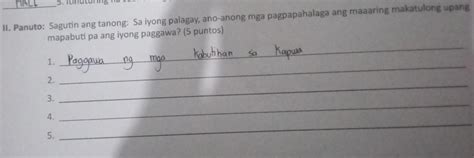 Please Help Sagutin Ang Tanong Saiyong Palagay Ano Anong Mga