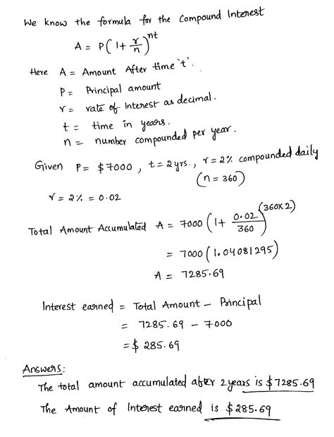 [solved] Use The Compound Interest Formula To Compute The Total Amount