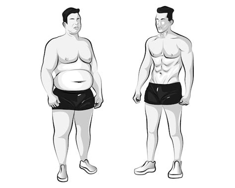 Premium Vector Full Body Male Workout Before And After