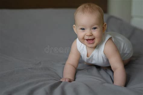 Cute Baby Smiling with Teeth Stock Photo - Image of cheerful, people: 212164248