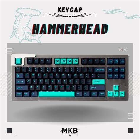 Hammerhead Dark Pbt Double Shot Keycap Set For Mechanical Keyboard