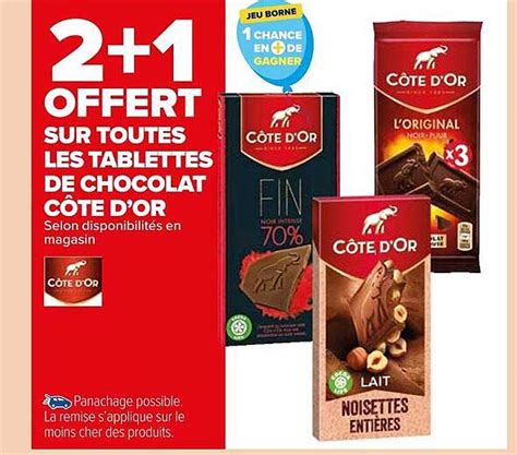 Promo Les Tablettes De Chocolat Côte D or chez Carrefour Market